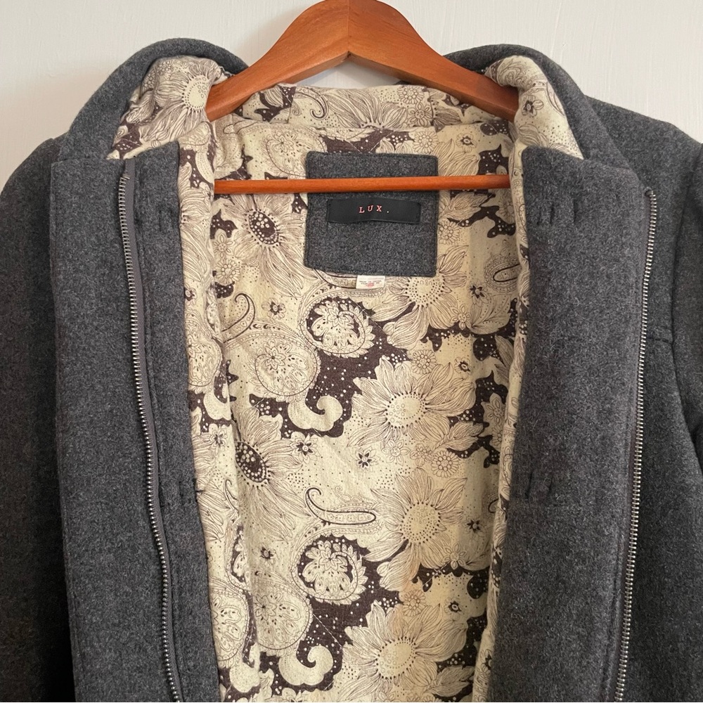 UO LUX Gray Hooded Wool Toggle Coat Womens Small